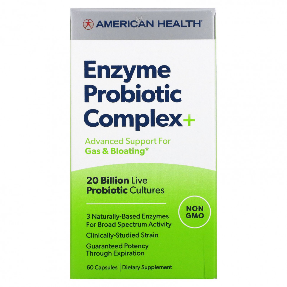   American Health, Enzyme Probiotic Complex +, 20  , 60     -     -,    