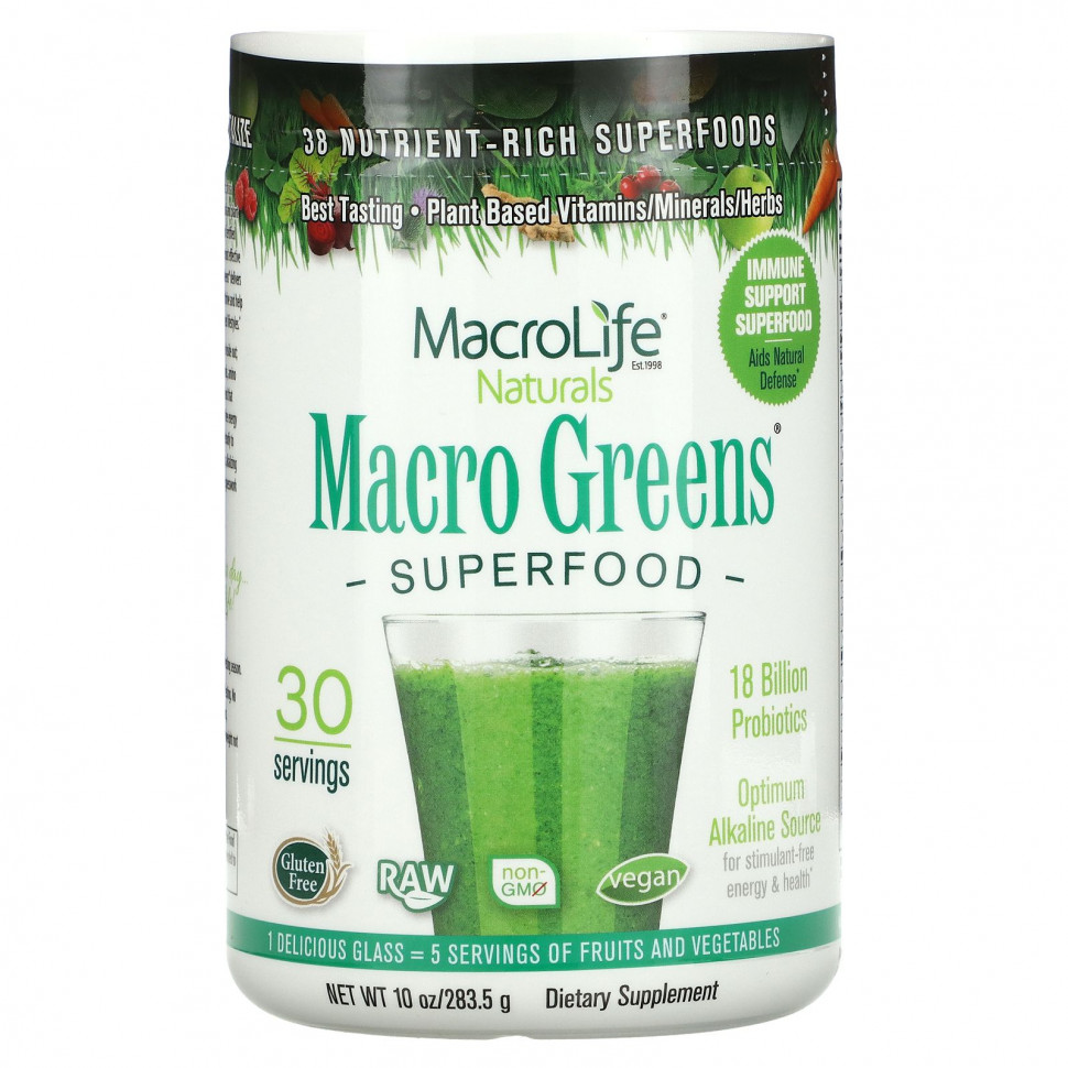   Macrolife Naturals, Macro Greens, , 283,5  (10 )    -     -,    