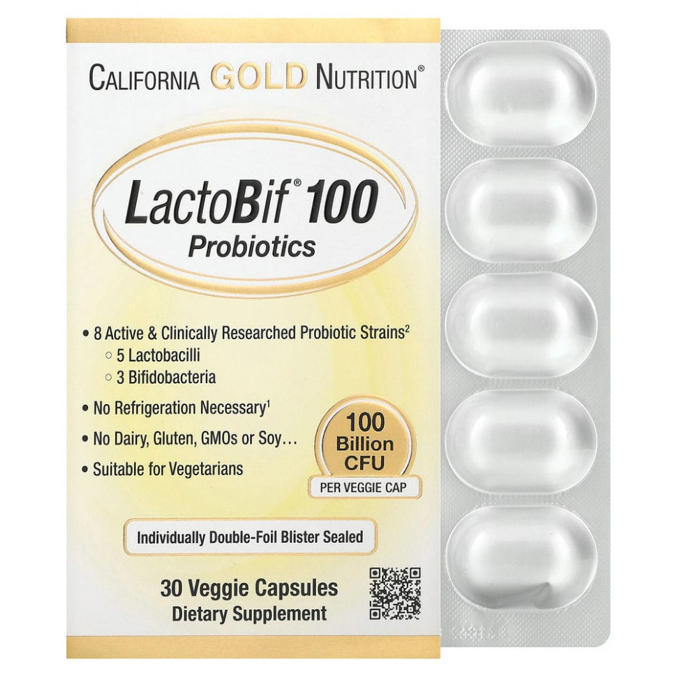   California Gold Nutrition, LactoBif, , 100  , 30      -     -,    