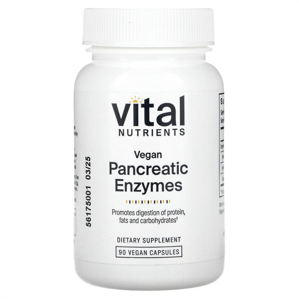   Vital Nutrients, Vegan Pancreatic Enzymes , 90 Capsules    -     -,    