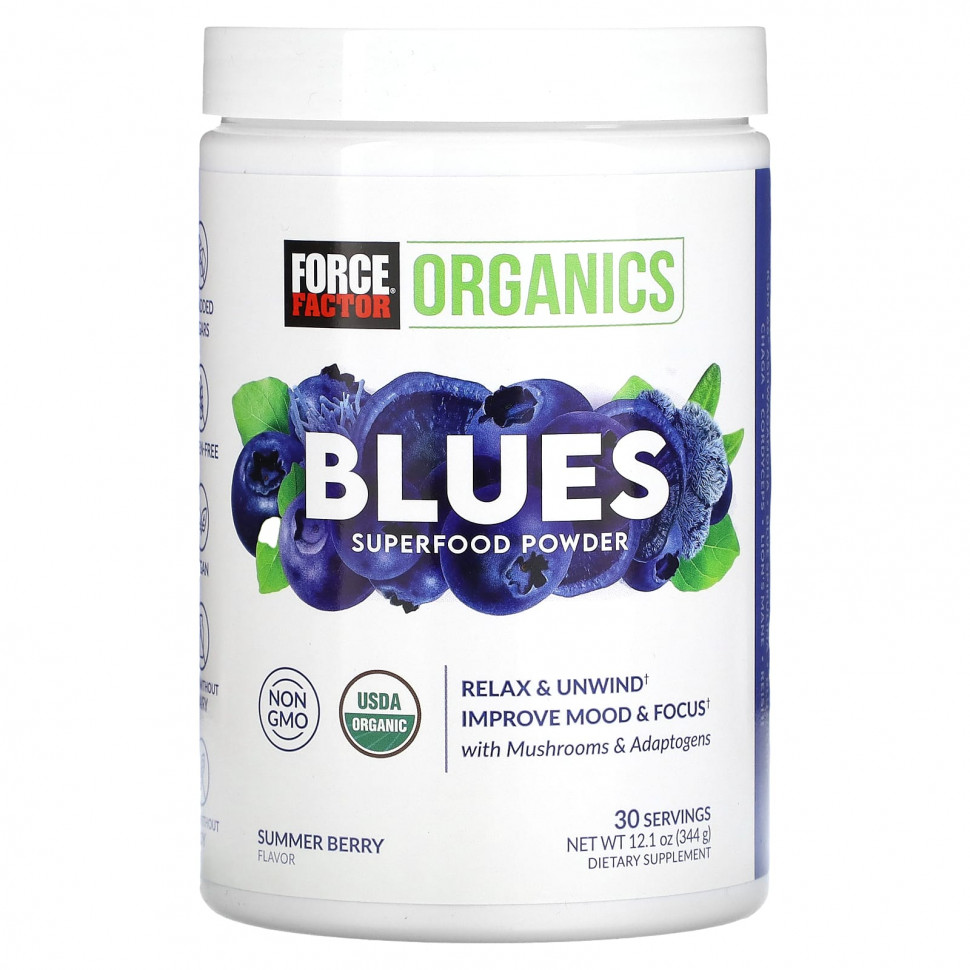   Force Factor, Organics, Blues Superfood, ,  , 344  (12,1 )    -     -,    