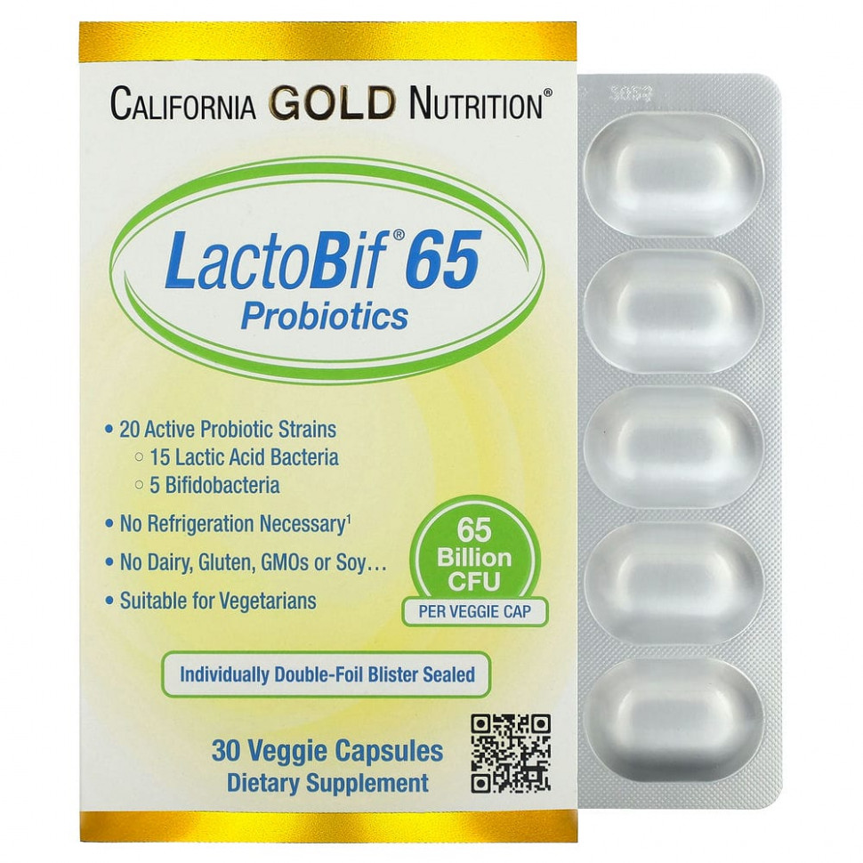   California Gold Nutrition, LactoBif, , 65  , 30      -     -,    