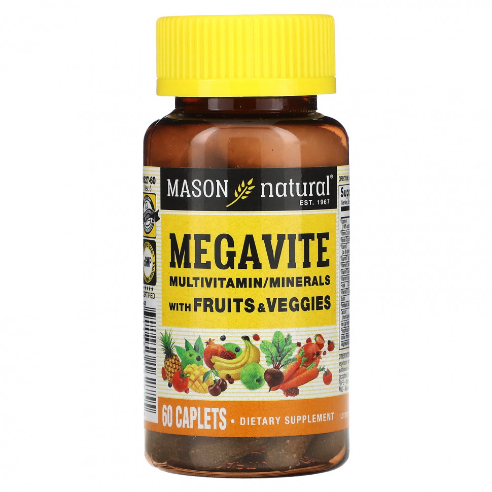   Mason Natural, Megavite, Multivitamin & Minerals, 60 Caplets    -     -,    