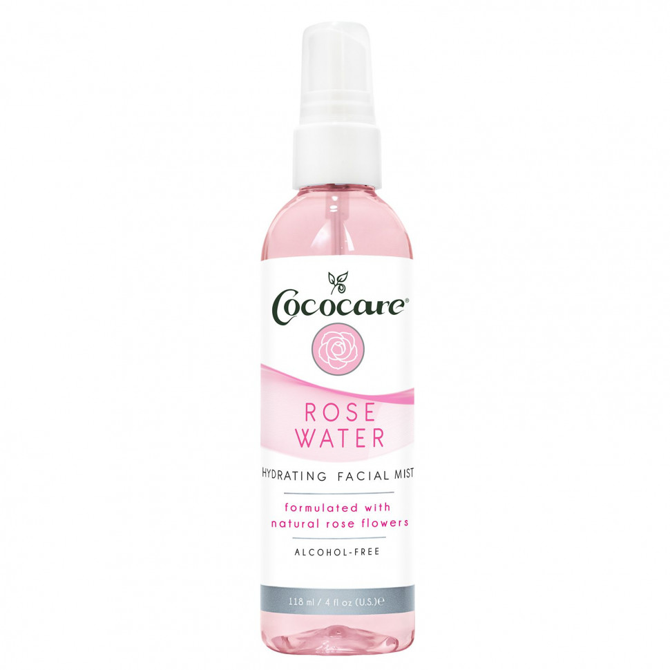   Cococare, Rose Water, Hydrating Facial Mist, Alcohol-Free, 4 fl oz (118 ml)    -     -,    