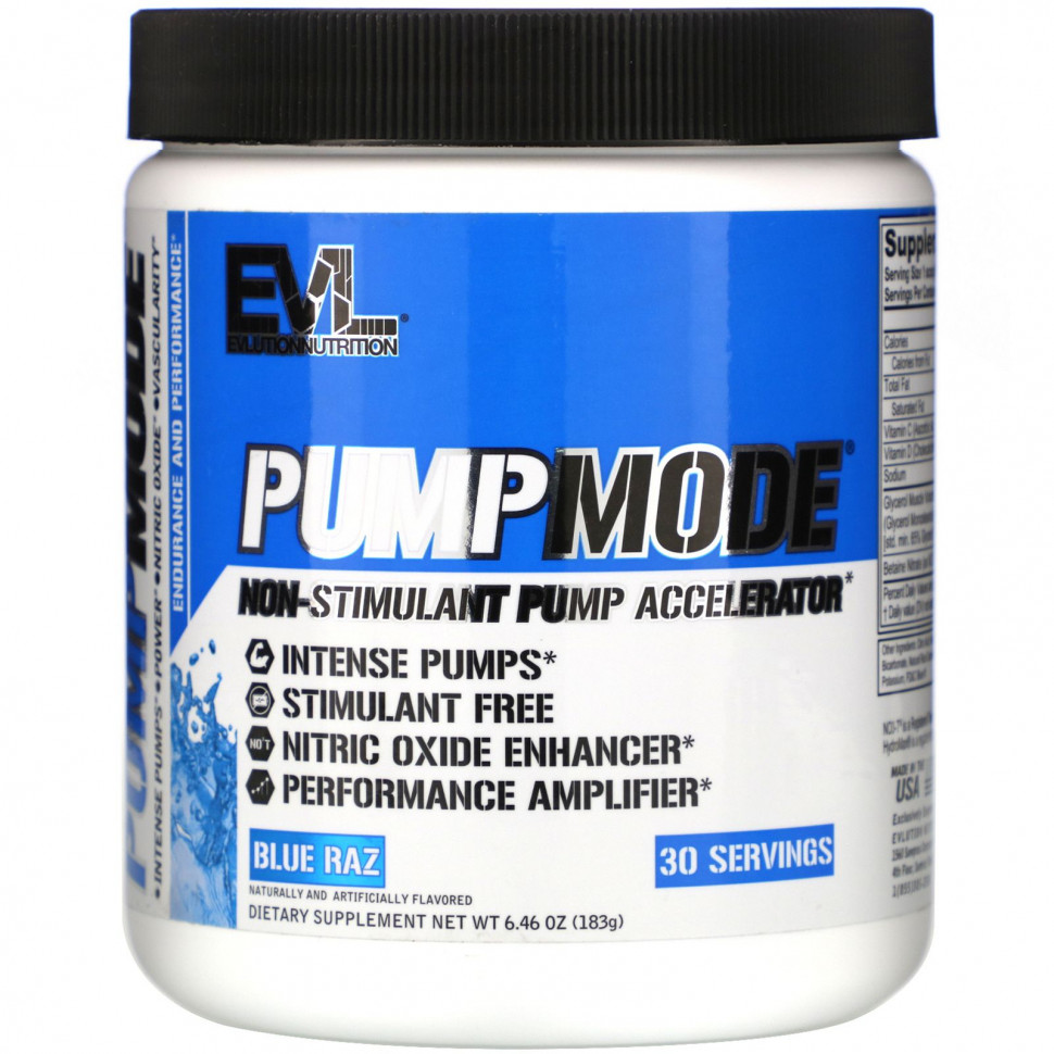   EVLution Nutrition, PumpMode, Pump Accelerator,  , Blue Raz, 183  (6,46 )    -     -,    