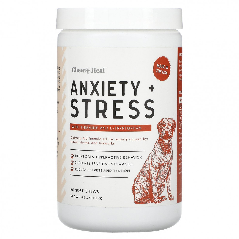   Chew + Heal, Anxiety + Stress,  , 60  , 132  (4,6 )    -     -,    