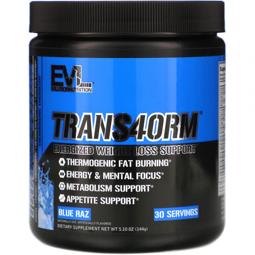   EVLution Nutrition, Trans4orm, Blue Raz, 5,10  (144 )    -     -,    