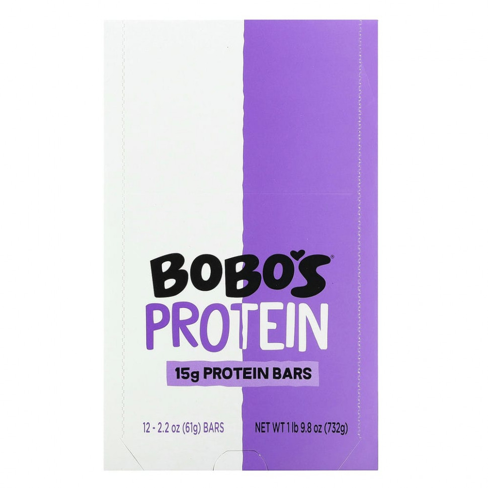   Bobo's Oat Bars, Protein Bars,     , 12 , 61  (2,2 )    -     -,    