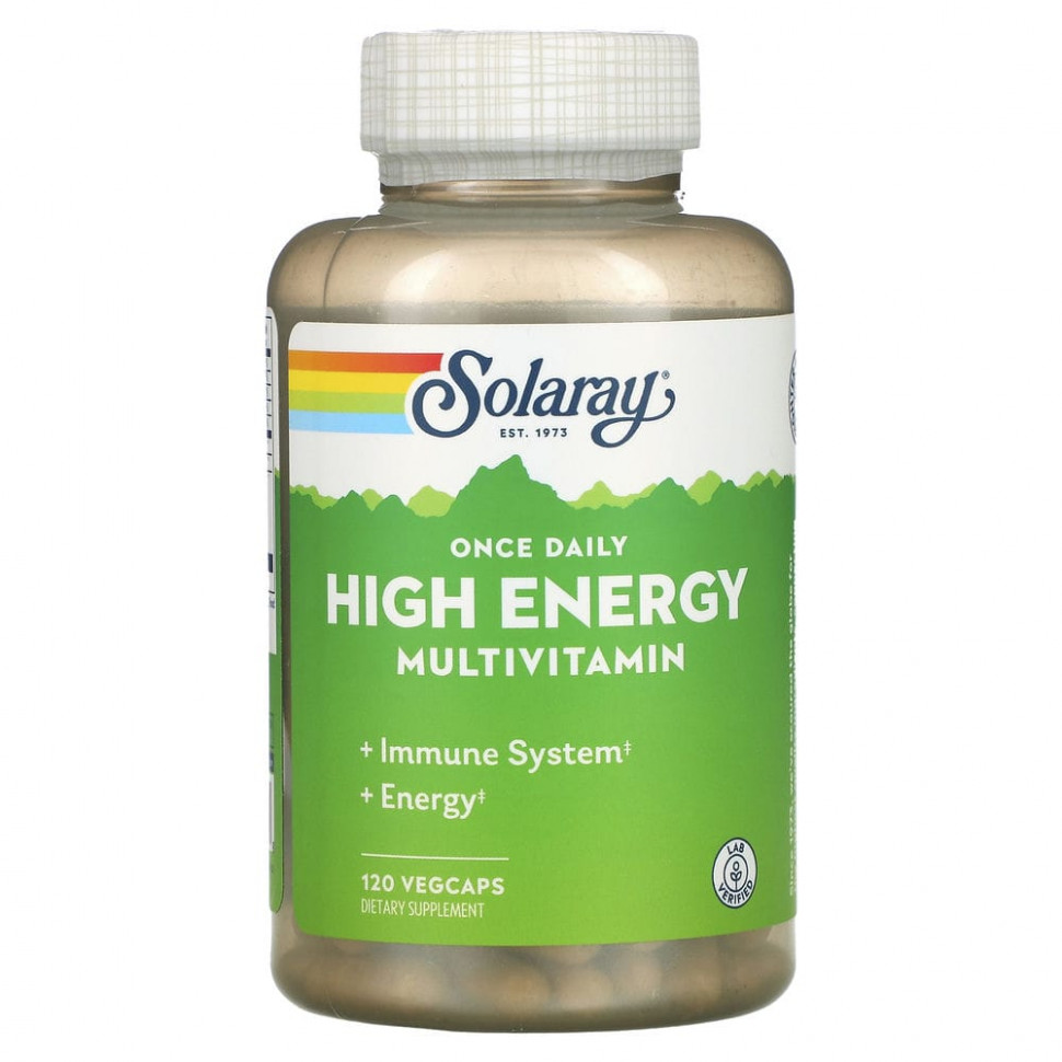   Solaray, Once Daily High Energy,  ,    , 120 VegCaps    -     -,    