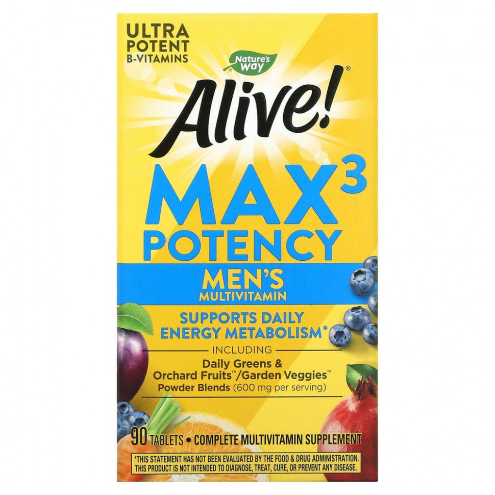   Nature's Way, Alive! Max3 Potency,   , 90     -     -,    