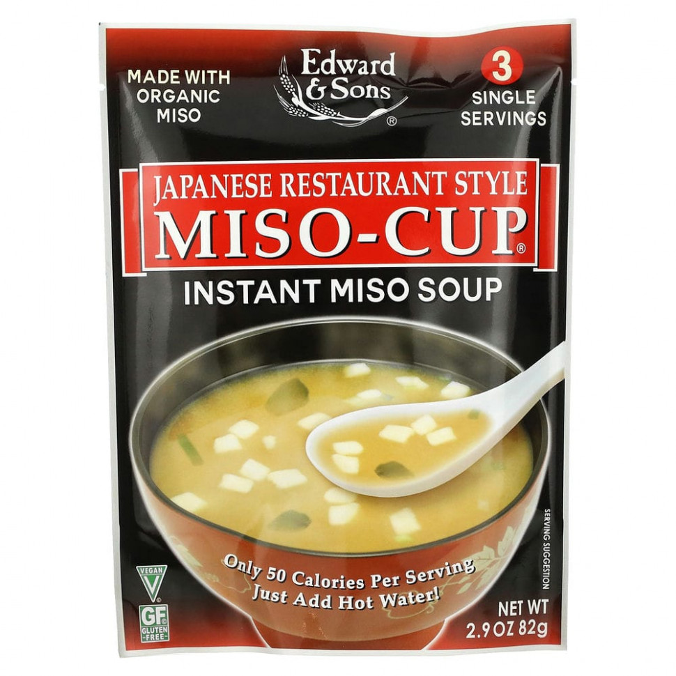   Edward & Sons, Edward & Sons, Miso-Cup, Japanese Restaurant Style, 3 Individual Servings    -     -,    