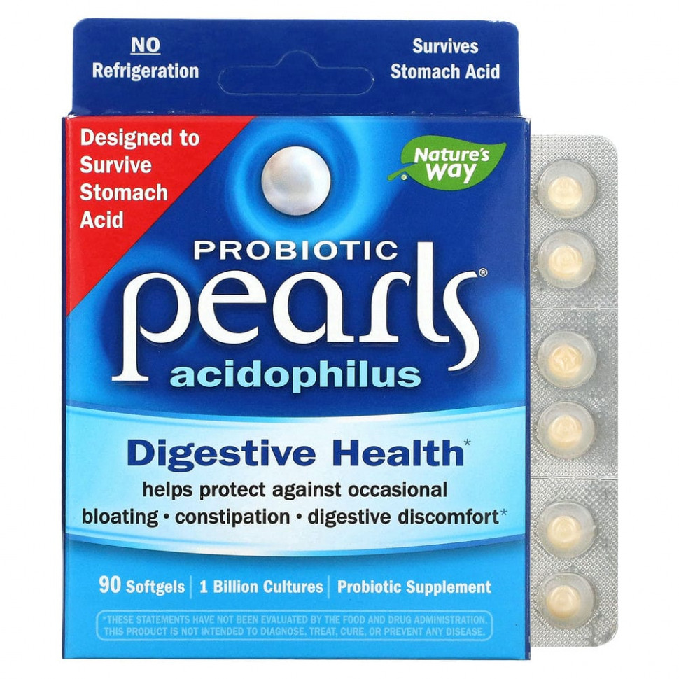   Nature's Way, Probiotic Pearls Acidophilus, 90       -     -,    