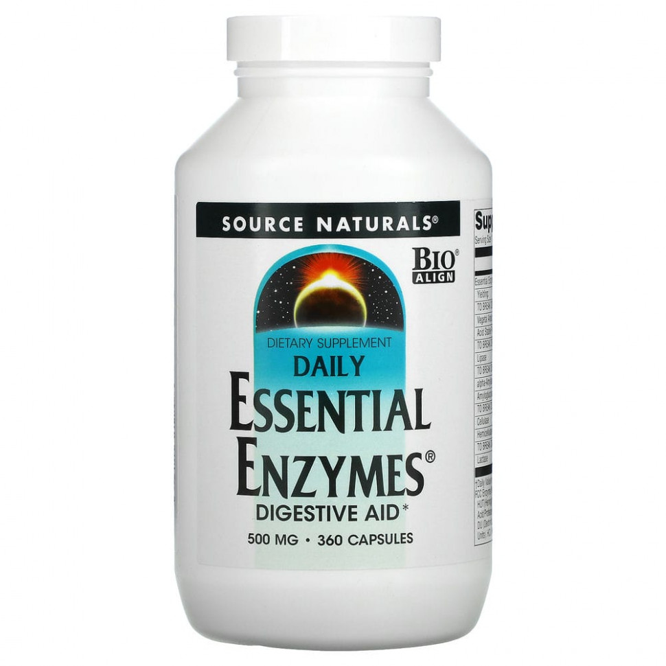   Source Naturals, Daily Essential Enzymes,     , 500 , 360     -     -,    