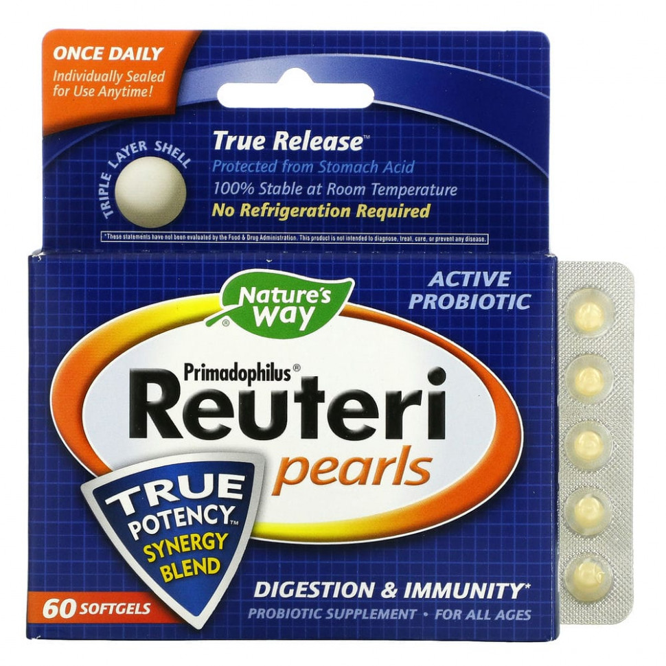   Nature's Way, Primadophilus Reuteri Pearls, 60     -     -,    