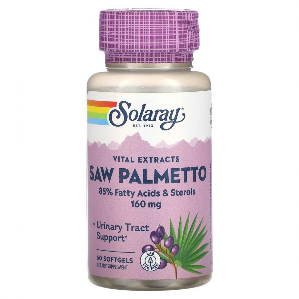   Solaray, Vital Extracts Saw Palmetto, 160 , 60      -     -,    