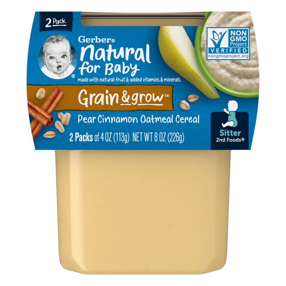   Gerber, Natural for Baby, Grain & Grow, 2nd Foods,    , , 2   113  (4 )    -     -,    