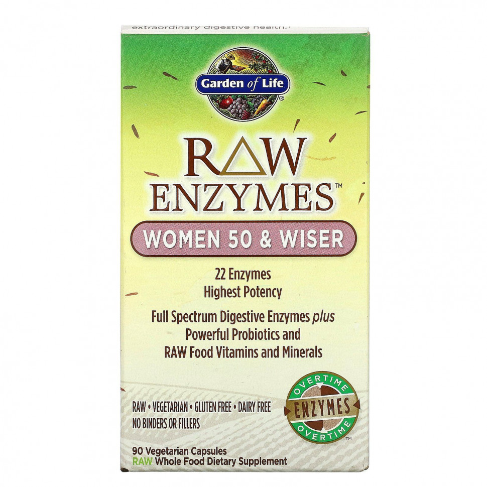   Garden of Life, RAW Enzymes,    50 , 90      -     -,    