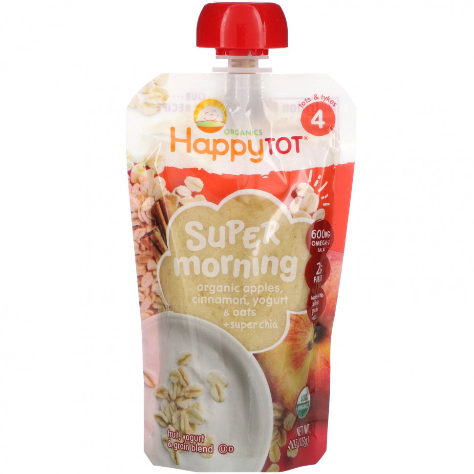   Happy Family Organics, Happytot, Super Morning,  4,  , , ,   , 113  (4 )    -     -,    