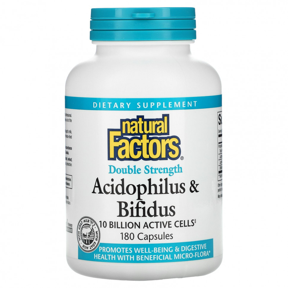   Natural Factors, Acidophilus & Bifidus,   , 10 , 180     -     -,    