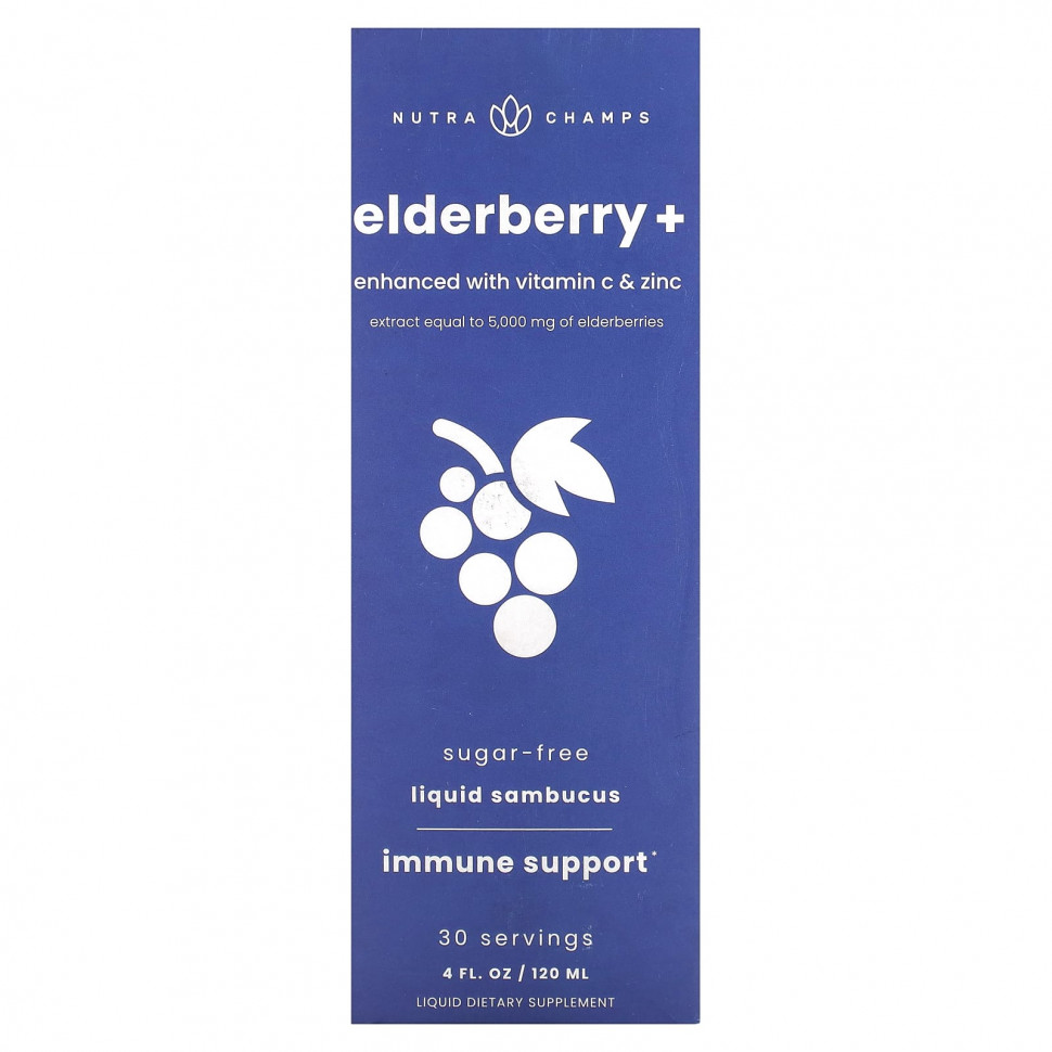   NutraChamps, Elderberry +,   C  ,  , 120  (4 . )    -     -,    