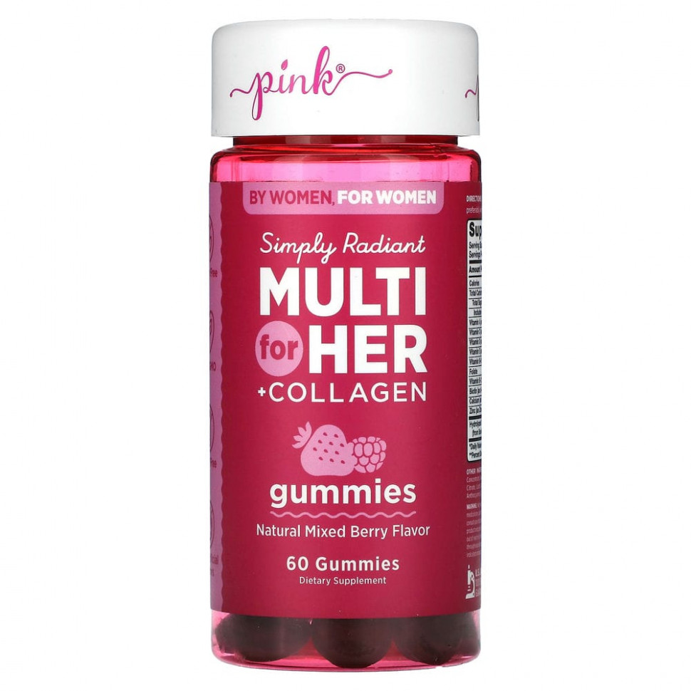   Pink, Simply Radiant Multi For Her + Collagen,  , 60      -     -,    