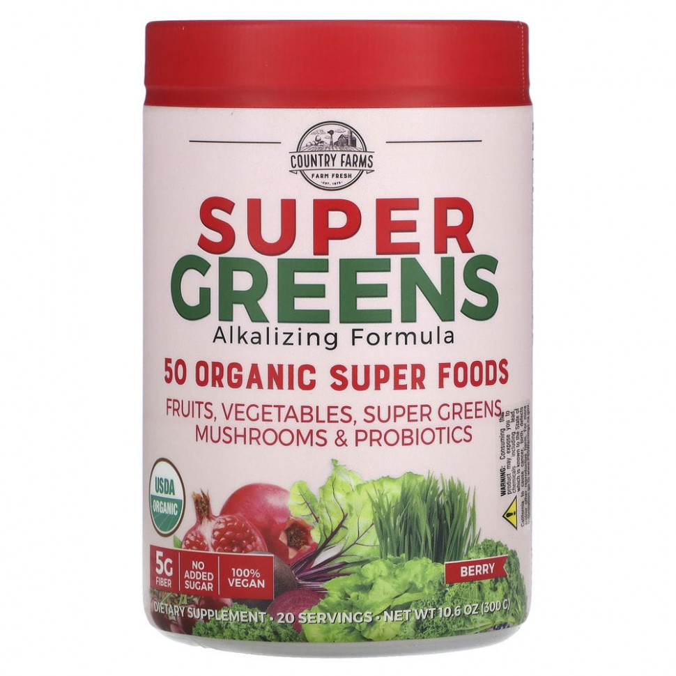   Country Farms, Super Greens,  , , 300  (10,6 )    -     -,    