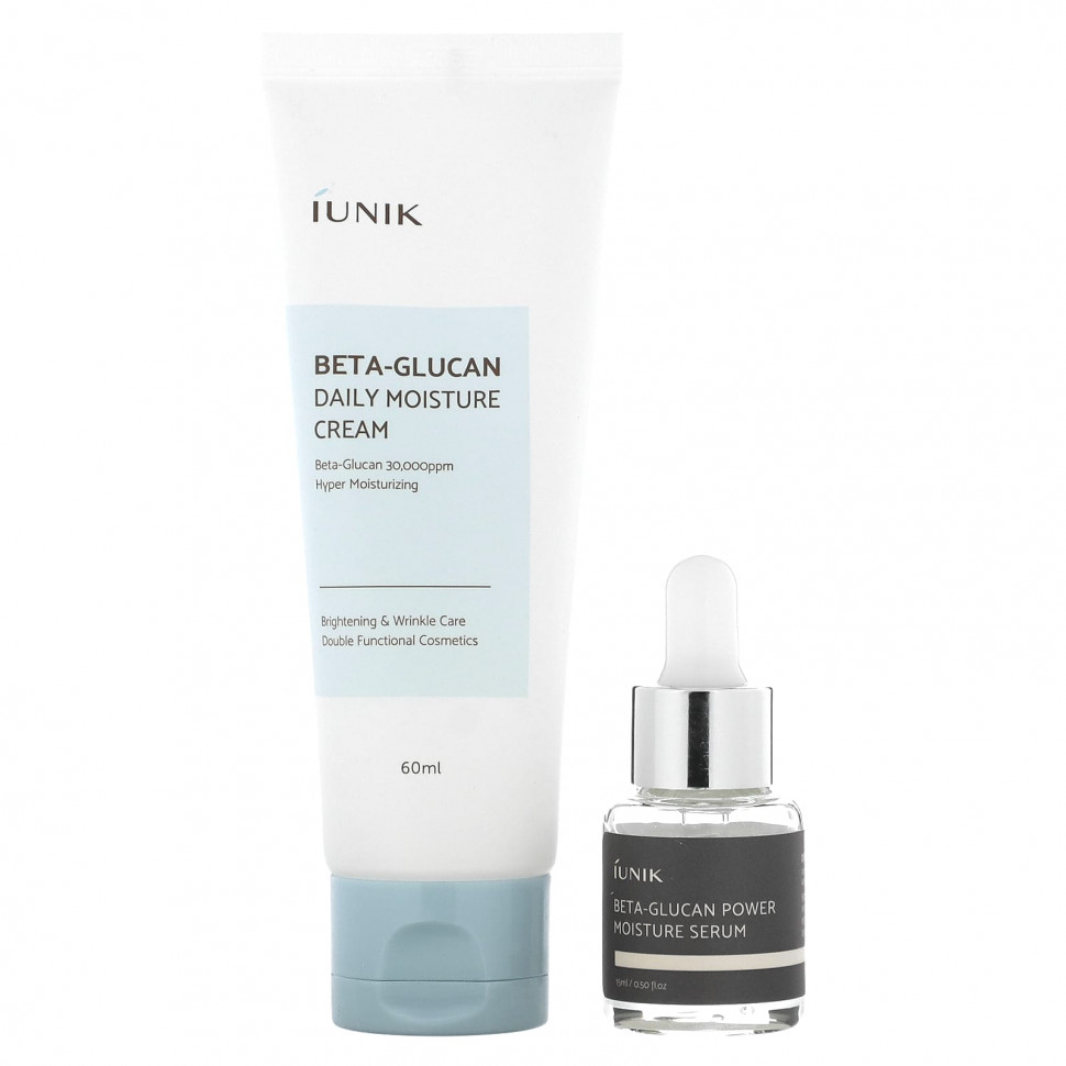   iUNIK, Beta-Glucan Edition Skin Care Set, Cream & Mini Serum, 2 Piece Set    -     -,    