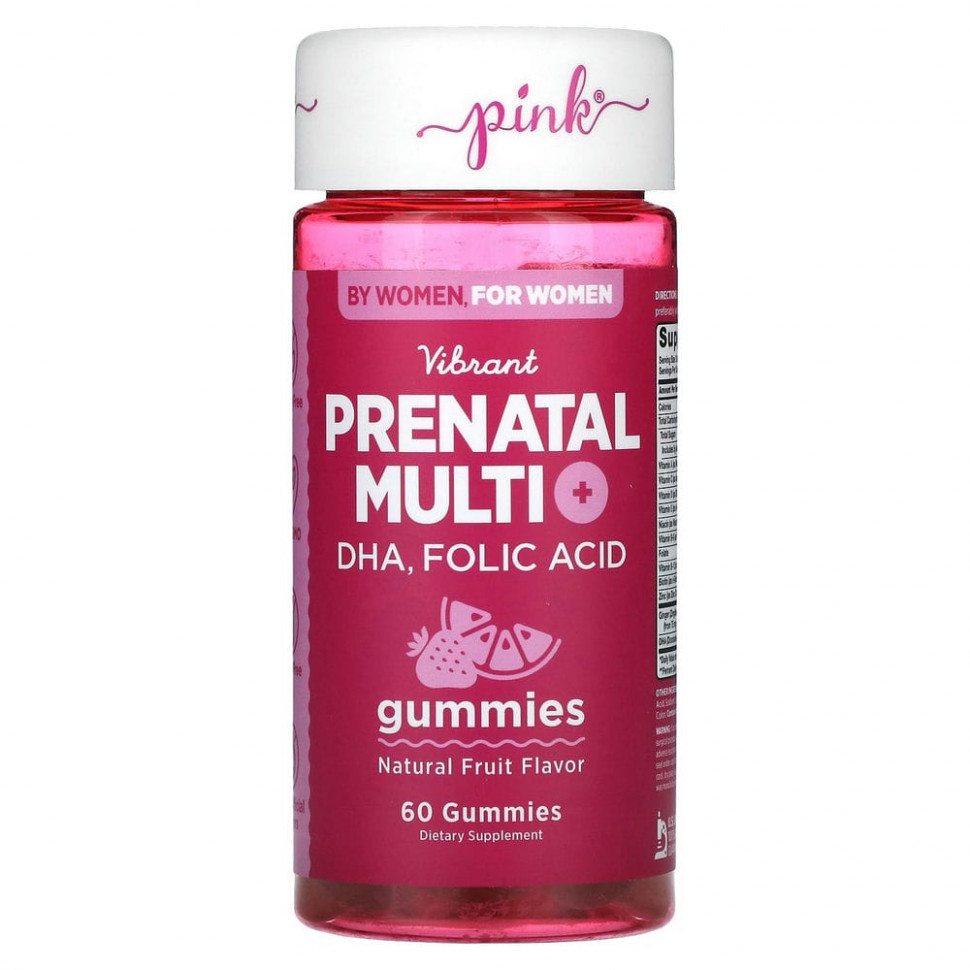   Pink, Vibrant Prenatal Multi + DHA,  ,  , 60      -     -,    