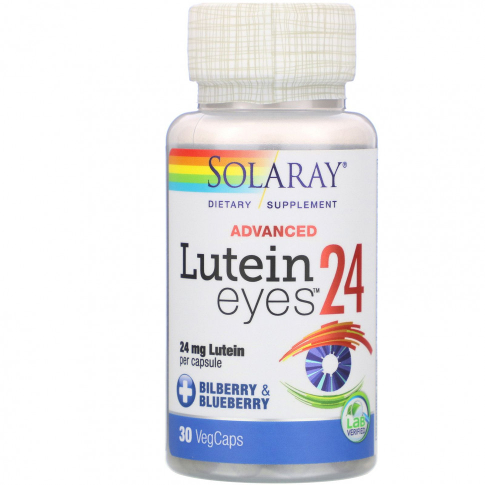   Solaray, Lutein Eyes 24 Advanced, 24 mg, 30 VegCaps    -     -,    