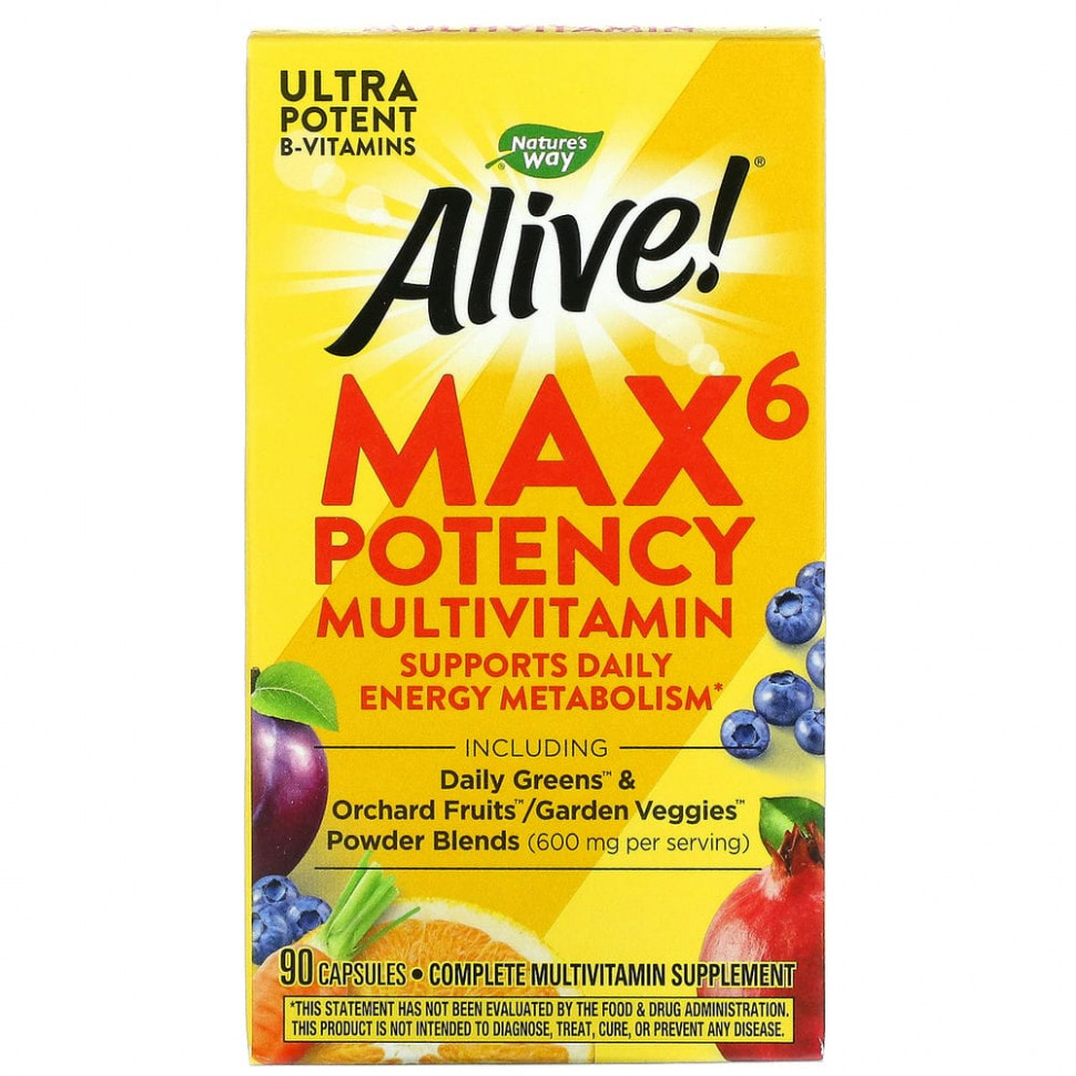   Nature's Way, Alive! Max6 Potency, , 90     -     -,    