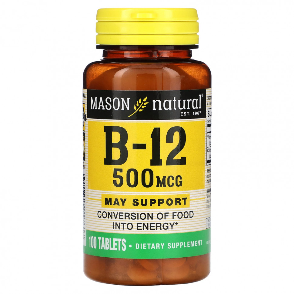   Mason Natural,  B-12, 500 , 100     -     -,    