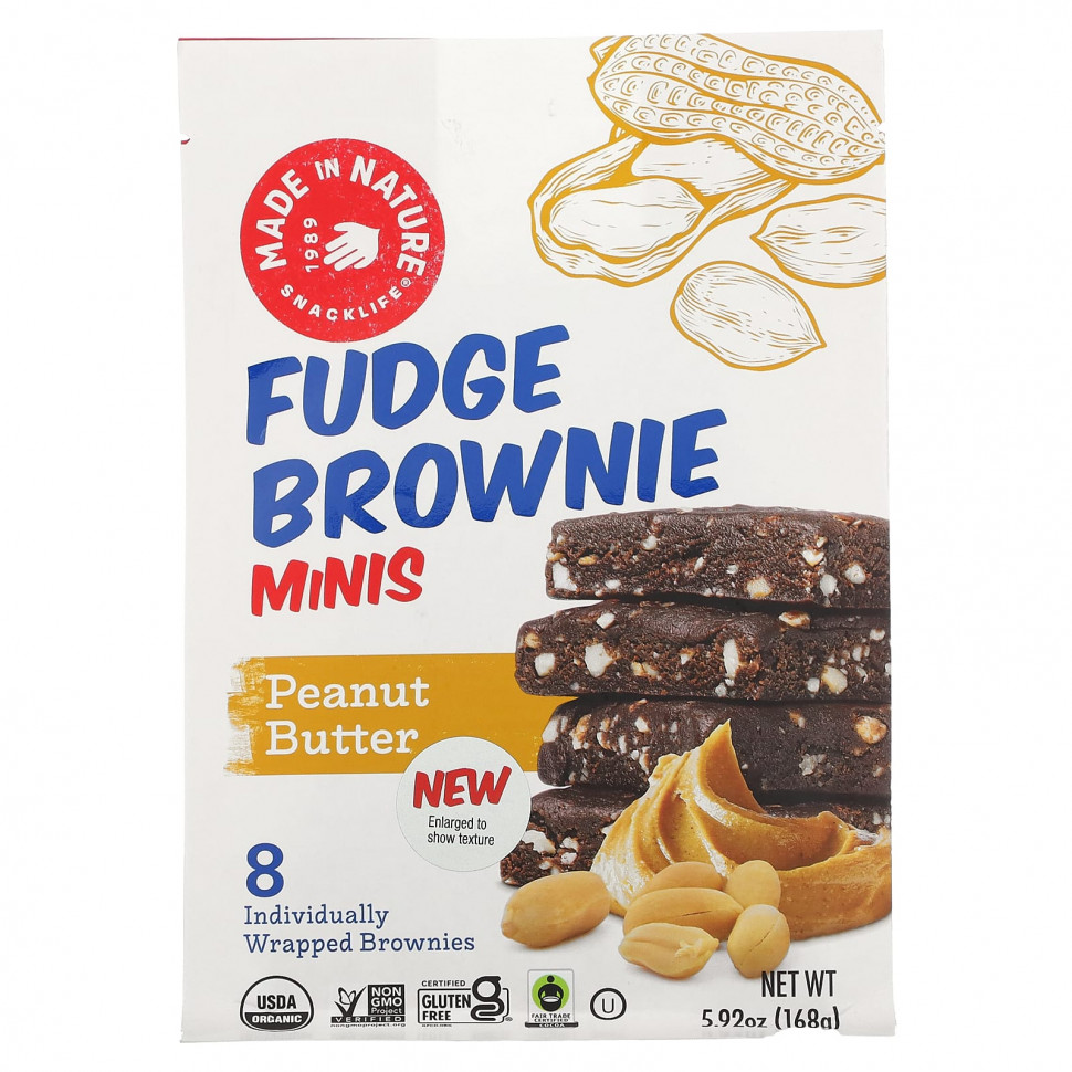   Made in Nature, Fudge Brownie Minis,  , 8 , 168  (5,92 )    -     -,    