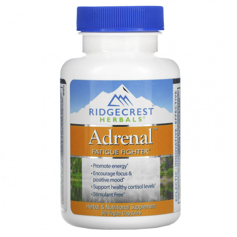   RidgeCrest Herbals, Adrenal, Fatigue Fighter, 60 Veggie Caps    -     -,    