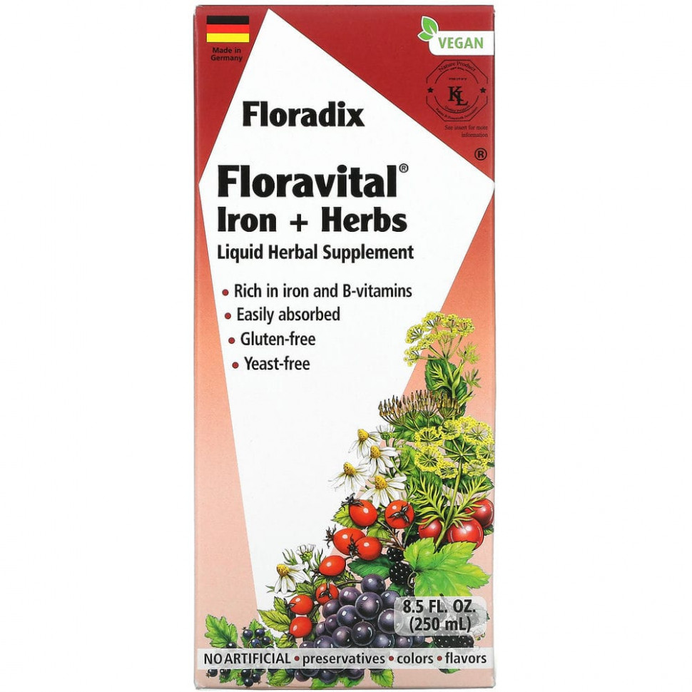   Gaia Herbs, Floradix, Floravital Iron + Herbs, 8,5   (250 )    -     -,    