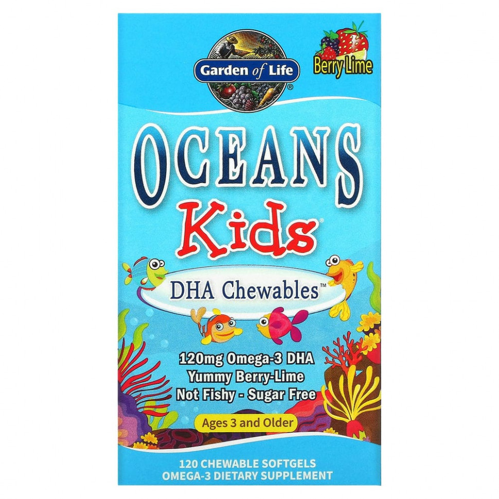   Garden of Life, Oceans Kids, DHA Chewables,  3   ,    , 120 , 120       -     -,    