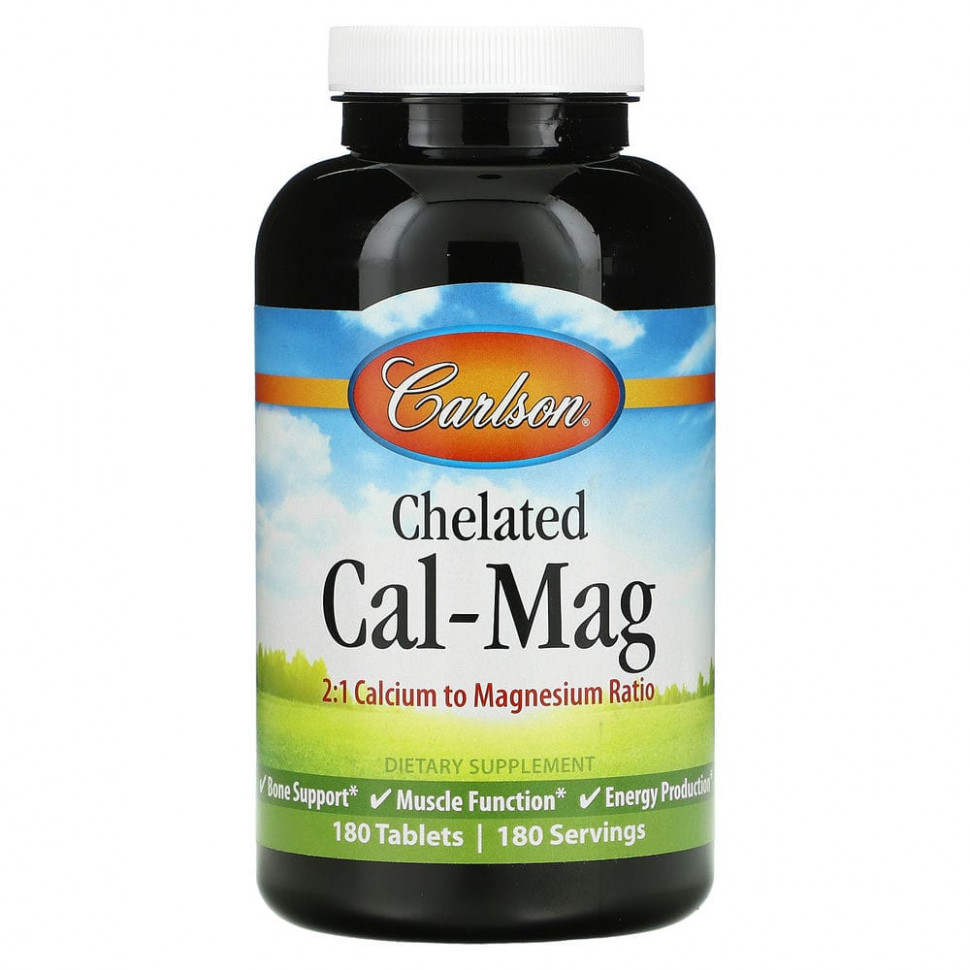   Carlson Labs, Chelated Cal-Mag, 180     -     -,    