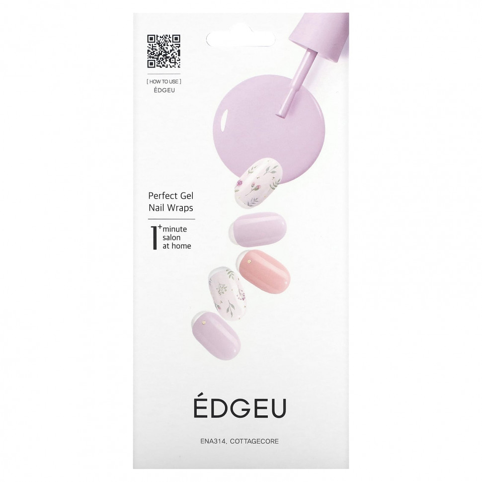   Edgeu, Perfect Gel Nail Wraps, ENT314, Cottagecore,   16     -     -,    