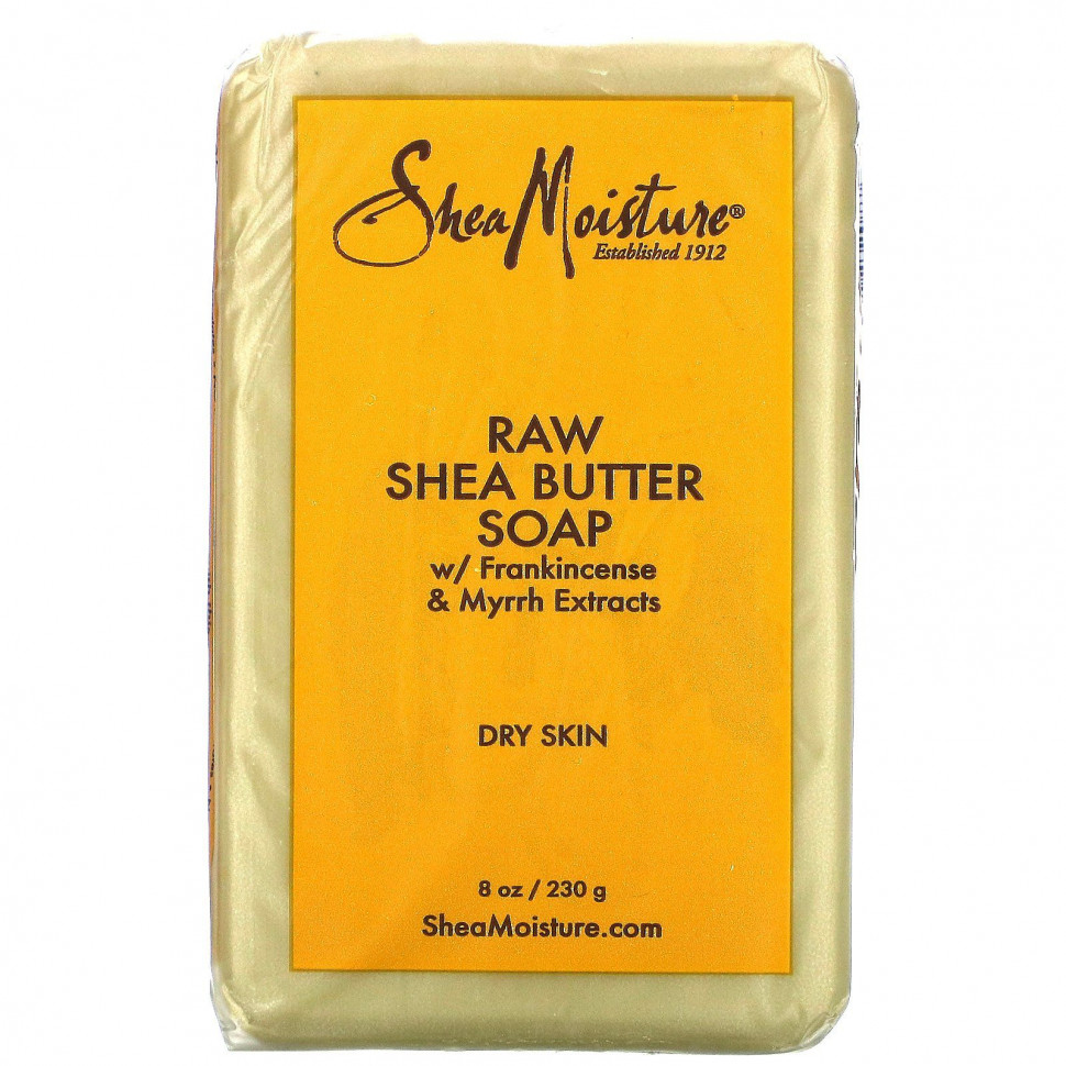   SheaMoisture, Raw Shea Butter Soap with Frankincense & Myrrh Extracts, 8 oz (230 g)    -     -,    