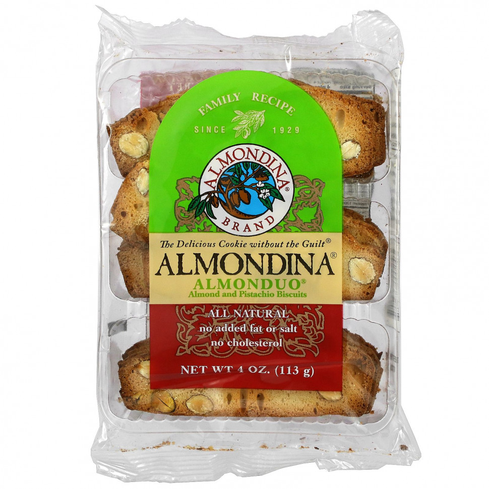   Almondina, AlmonDuo, Almond and Pistachio Biscuits, 4 oz.    -     -,    