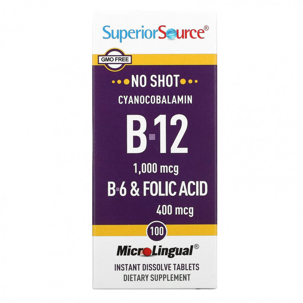   Superior Source, Cyanocobalamin B-12, 1,000 mcg, 100 Instant Dissolve Tablets    -     -,    