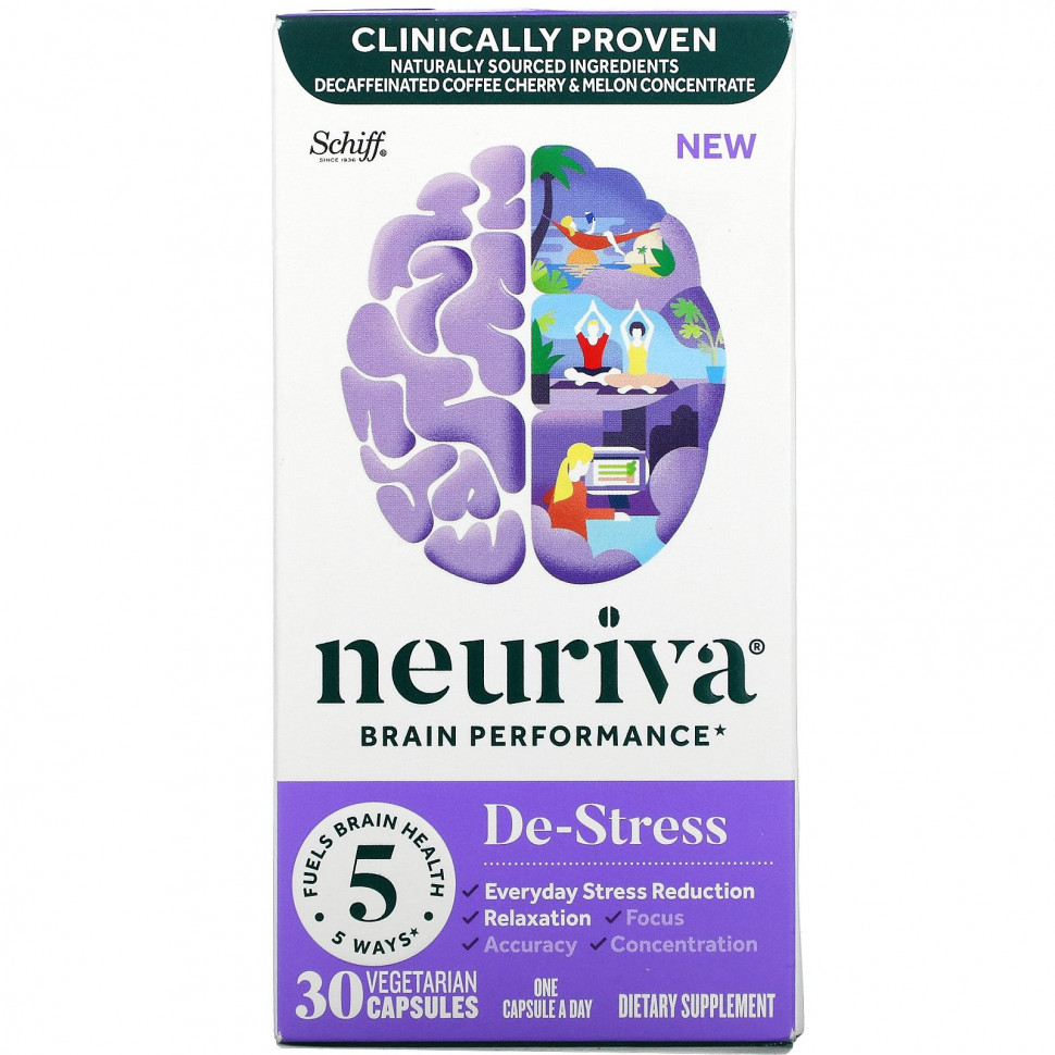   Schiff, Neuriva Brain Performance, De-Stress, 30      -     -,    