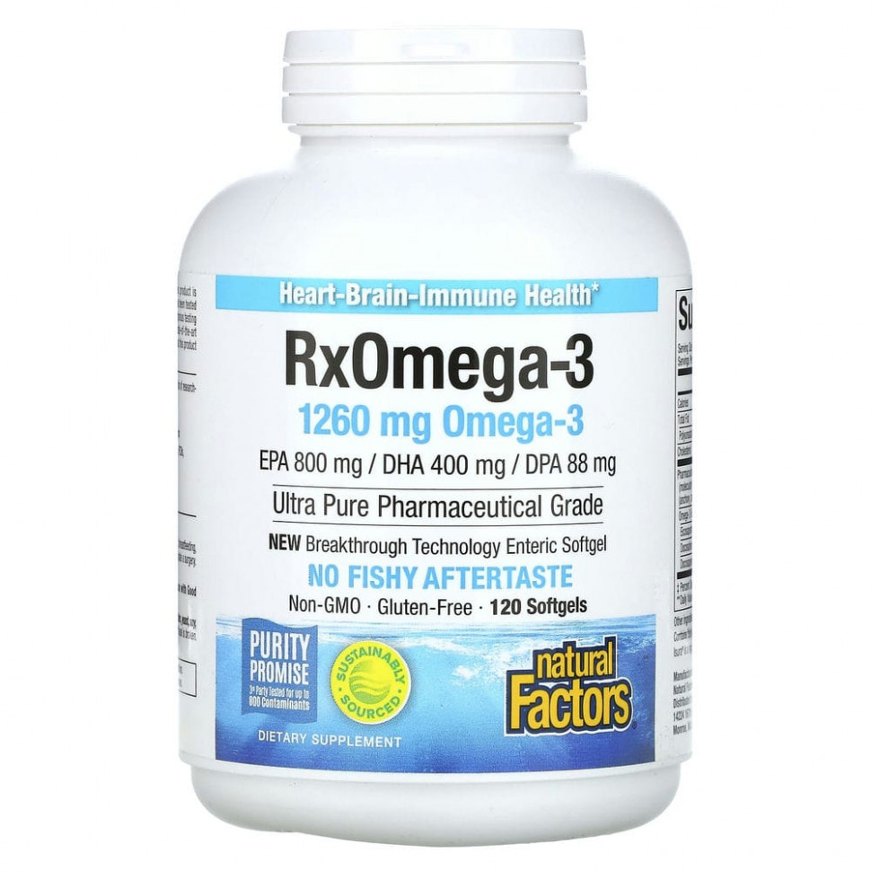   Natural Factors, Rx Omega-3, 120   Enteripure    -     -,    