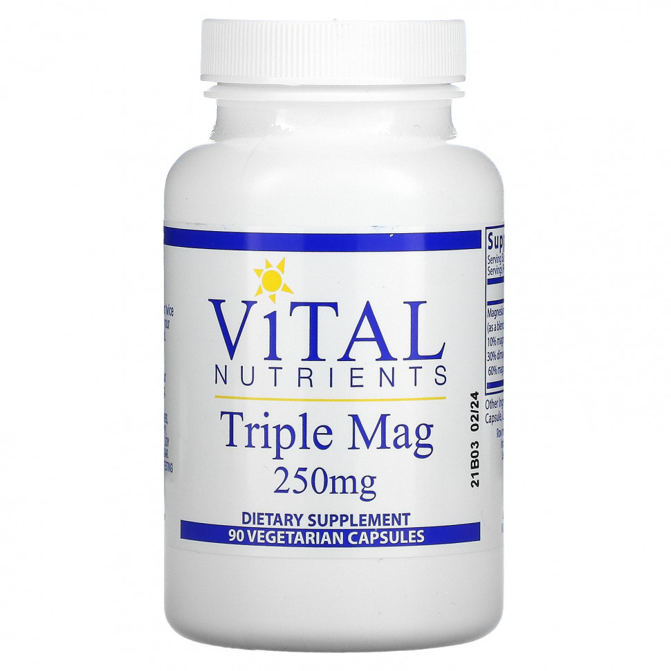   Vital Nutrients, Triple Mag, 250 , 90      -     -,    