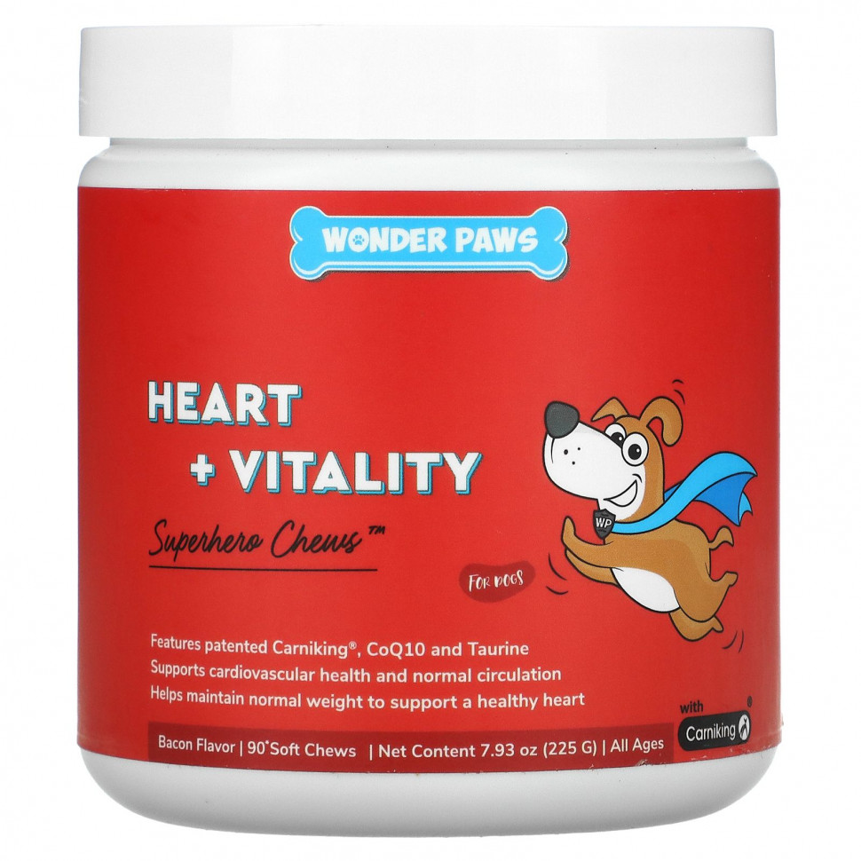   Wonder Paws, Superhero Chews, Heart + Vitality,  ,   , , 90       -     -,    