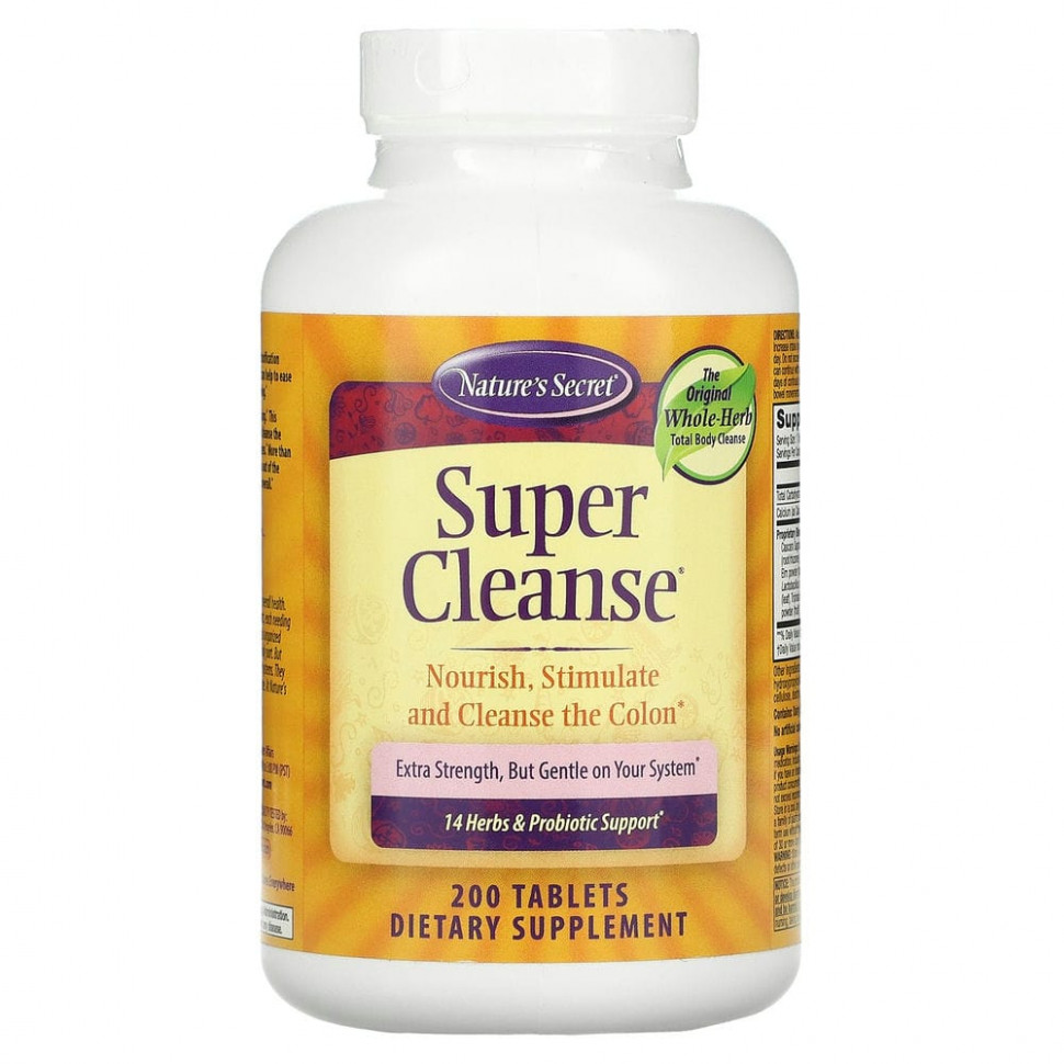   Nature's Secret, Super Cleanse, 200     -     -,    