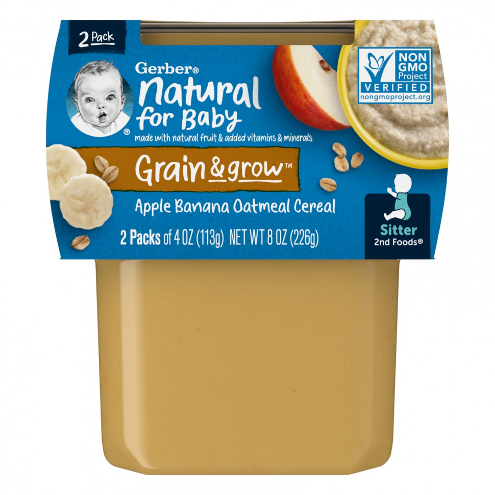   Gerber, Natural for Baby, Grain & Grow, 2nd Foods, ,    , 2   113  (4 )    -     -,    