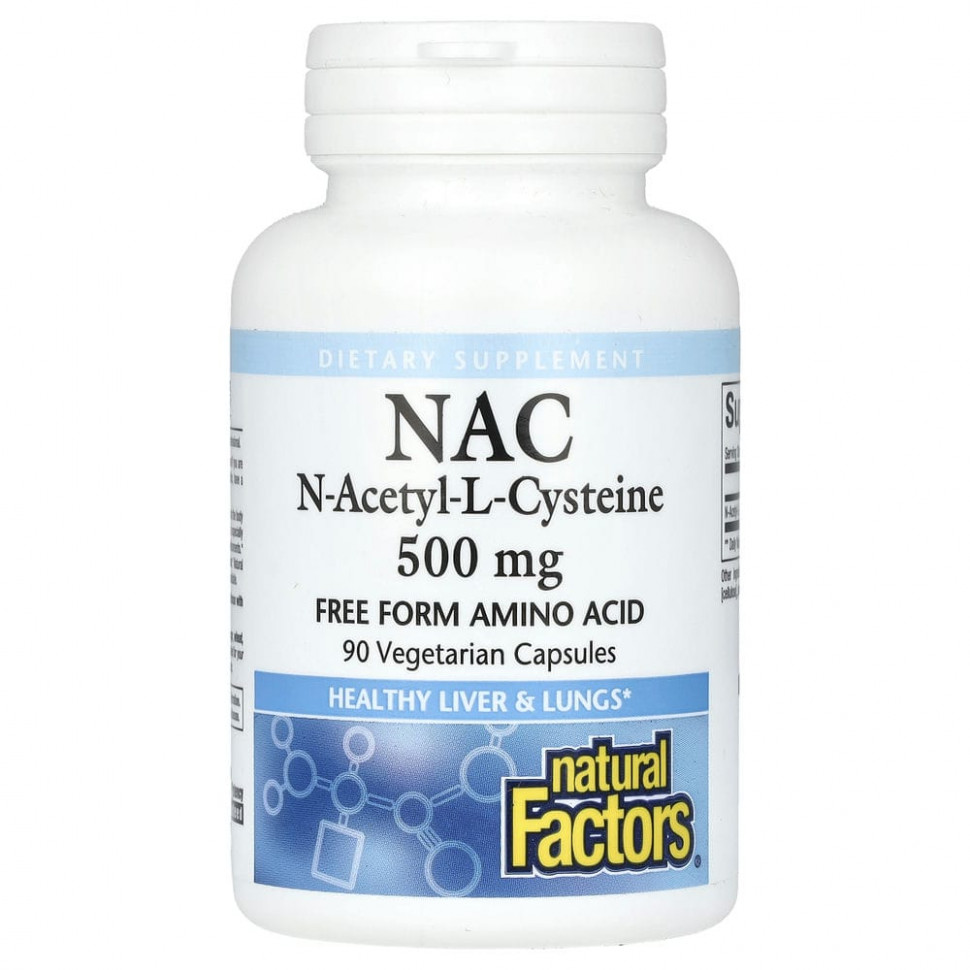   Natural Factors, NAC N--L , 500 , 90      -     -,    