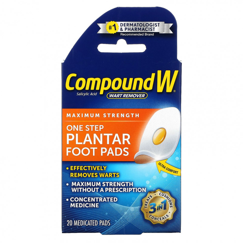   Compound W,    , One Step Plantar Foot Pads,   , 20      -     -,    