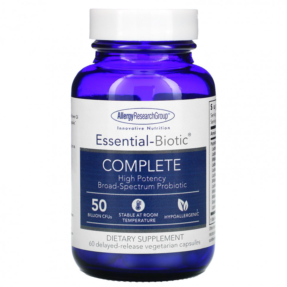   Allergy Research Group, Essential-Biotic Complete, 50  , 60         -     -,    