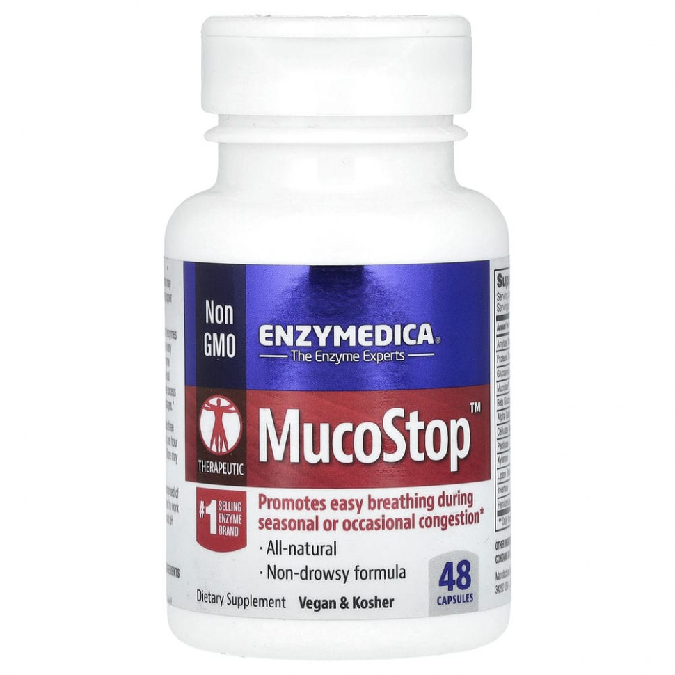   Enzymedica, MucoStop, 48     -     -,    